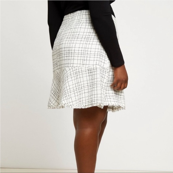 NWOT Eloquii Tweed Flutter Mini Skirt - Picture 3 of 6
